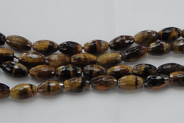 CTE1584 15.5 inches 15*20mm faceted rice yellow tiger eye beads