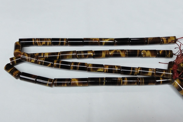 CTE164 15.5 inches 5*10mm column yellow tiger eye gemstone beads