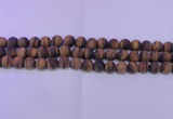 CTE1771 15.5 inches 6mm round matte yellow tiger eye beads
