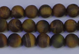 CTE1811 15.5 inches 6mm round matte yellow iron tiger beads