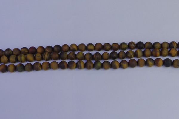 CTE1811 15.5 inches 6mm round matte yellow iron tiger beads