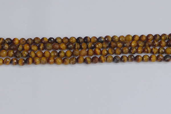 CTE1827 15.5 inches 6mm faceted round yellow tiger eye beads