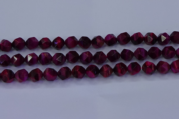 CTE1908 15.5 inches 10mm faceted nuggets red tiger eye beads