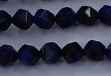 CTE1916 15.5 inches 6mm faceted nuggets blue tiger eye beads