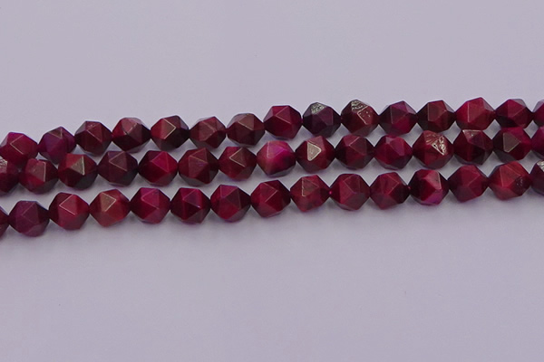 CTE1943 15.5 inches 10mm faceted nuggets red tiger eye beads