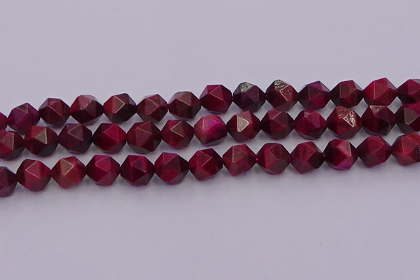 CTE1944 15.5 inches 12mm faceted nuggets red tiger eye beads