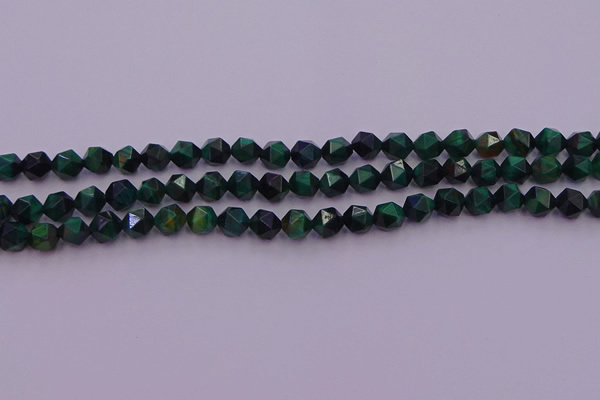 CTE1946 15.5 inches 6mm faceted nuggets green tiger eye beads