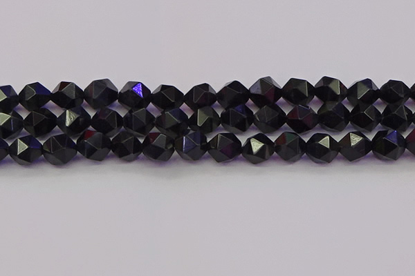 CTE1983 15.5 inches 10mm faceted nuggets blue tiger eye beads