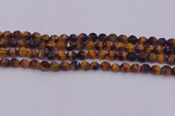 CTE1991 15.5 inches 6mm faceted round yellow tiger eye beads