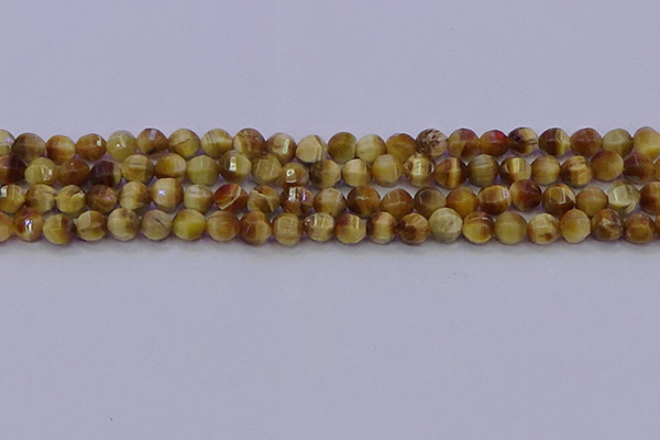 CTE1996 15.5 inches 6mm faceted round golden tiger eye beads