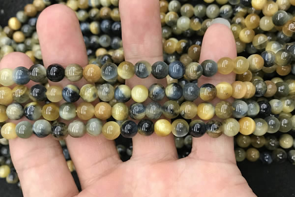 CTE2015 15.5 inches 6mm round golden & blue tiger eye beads wholesale