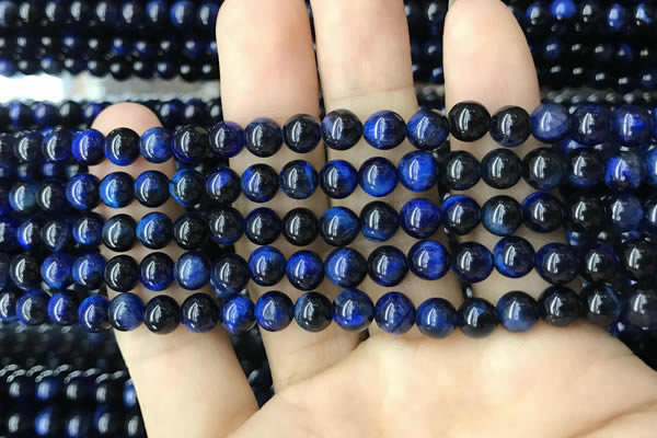 CTE2036 15.5 inches 6mm round blue tiger eye beads wholesale
