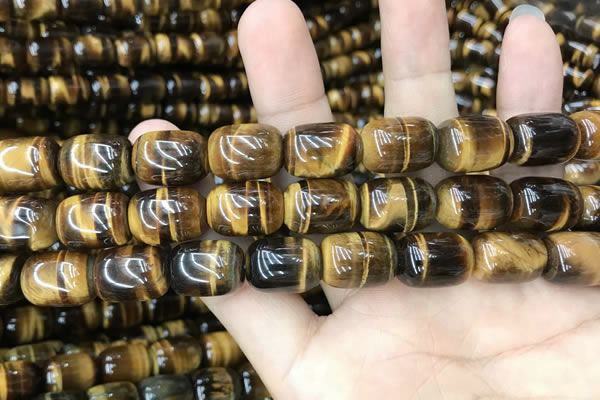 CTE2060 15.5 inches 12*16mm drum yellow tiger eye gemstone beads
