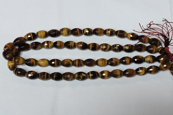 CTE207 15.5 inches 8*10mm faceted rice yellow tiger eye beads