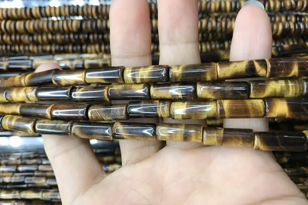 CTE2073 15.5 inches 6*16mm tube yellow tiger eye gemstone beads