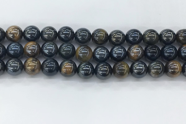 CTE2088 15.5 inches 12mm round AB-color blue & yellow tiger eye beads