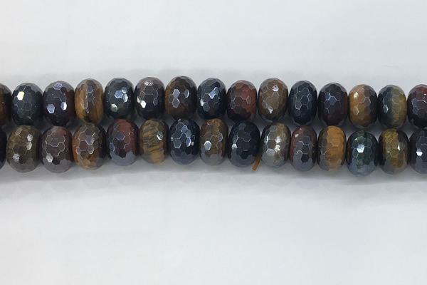 CTE2106 10*16mm faceted rondelle AB-color mixed tiger eye beads