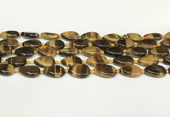 CTE2130 15.5 inches 13*18mm flat teardrop yellow tiger eye beads