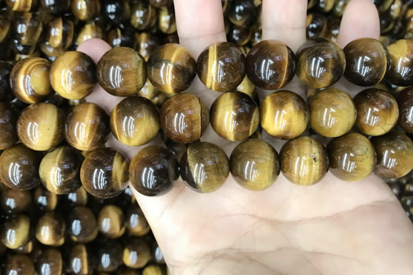 CTE2163 15.5 inches 16mm round yellow tiger eye gemstone beads