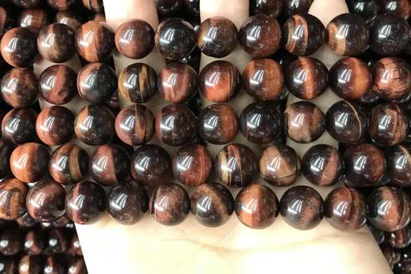 CTE2184 15.5 inches 12mm round red tiger eye gemstone beads
