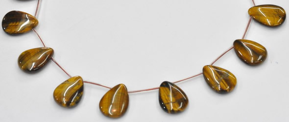 CTE22 13*18mm flat teardrop yellow tiger eye beads Wholesale