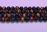 CTE2222 15.5 inches 12mm round colorful tiger eye gemstone beads