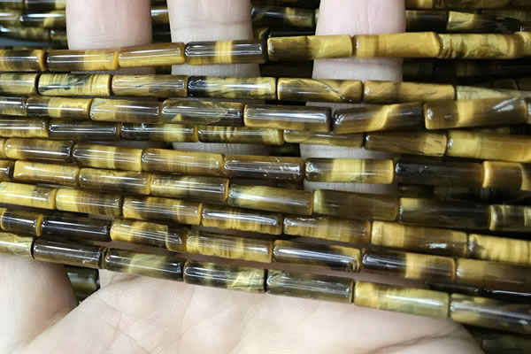 CTE2245 15.5 inches 4*14mm tube yellow tiger eye beads wholesale