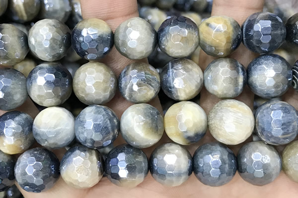 CTE2263 15 inches 12mm faceted round AB-color golden & blue tiger eye beads