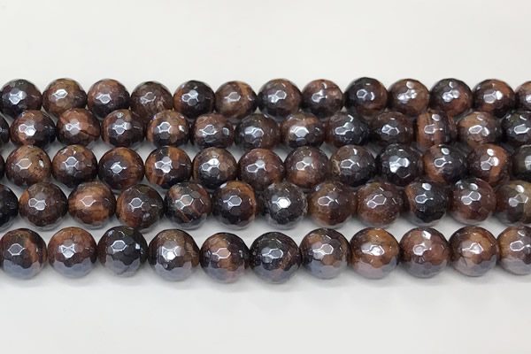 CTE2282 15 inches 10mm faceted round AB-color red tiger eye beads