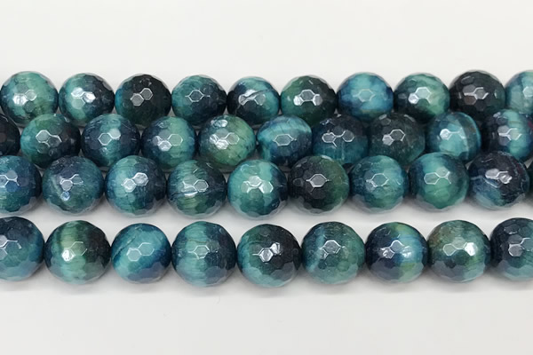 CTE2291 15 inches 12mm faceted round AB-color green tiger eye beads