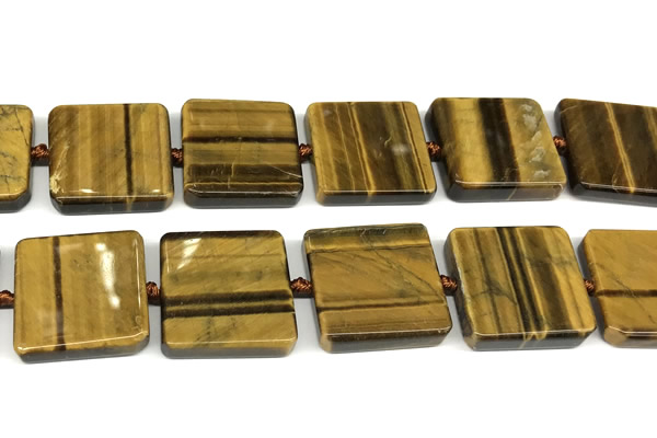 CTE2302 15 inches 26mm – 27mm square yellow tiger eye beads