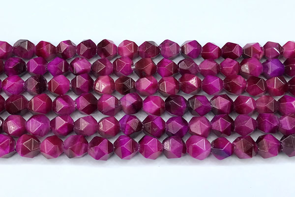 CTE2330 15 inches 8mm faceted nuggets red tiger eye beads, 2mm hole