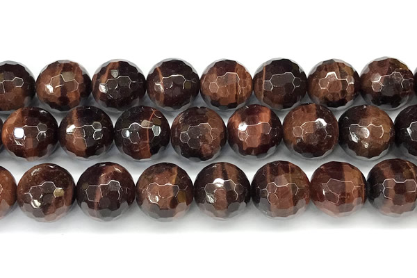 CTE2348 15 inches 14mm faceted round red tiger eye beads
