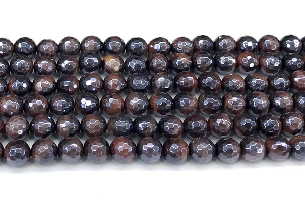 CTE2350 15 inches 8mm faceted round AB-color red tiger eye beads