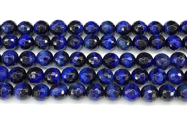 CTE2400 15 inches 8mm facted round blue tiger eye beads