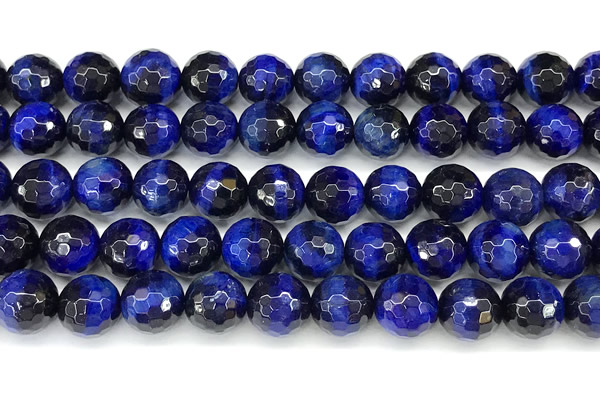 CTE2401 15 inches 10mm facted round blue tiger eye beads