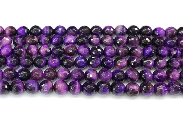 CTE2420 15 inches 8mm faceted round purple tiger eye beads