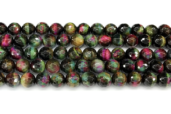 CTE2439 15 inches 10mm faceted round mixed tiger eye beads