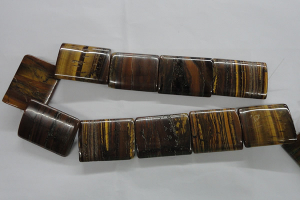 CTE313 15.5 inches 30*40mm flat tube yellow tiger eye gemstone beads
