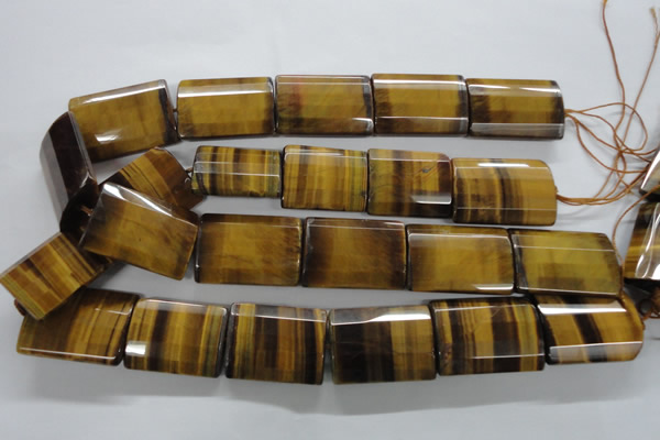 CTE317 15.5 inches 25*35mm faceted rectangle yellow tiger eye beads
