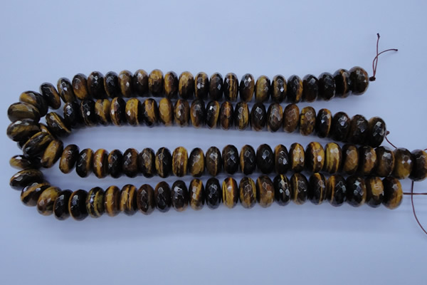 CTE404 15.5 inches 8*16mm faceted rondelle yellow tiger eye beads