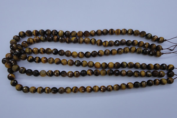 CTE422 15.5 inches 8mm faceted round yellow tiger eye beads