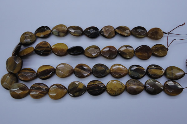 CTE435 15.5 inches 17*20mm faceted flat teardrop yellow tiger eye beads