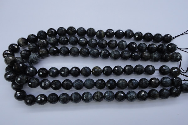 CTE444 15.5 inches 12mm faceted round blue tiger eye beads