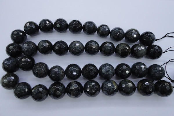 CTE448 15.5 inches 20mm faceted round blue tiger eye beads
