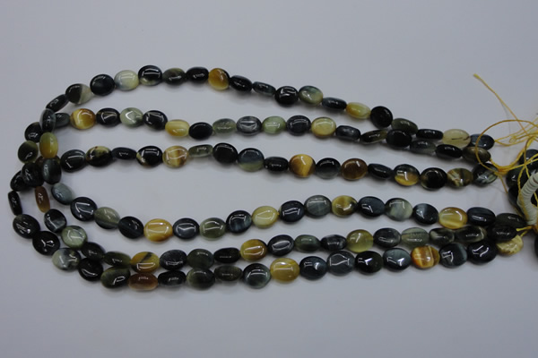 CTE568 15.5 inches 8*10mm oval golden & blue tiger eye beads