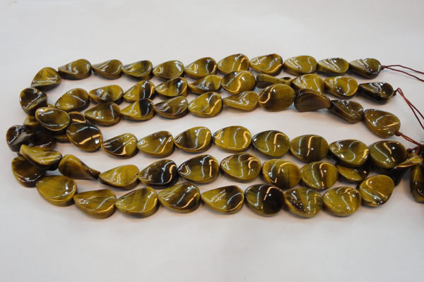 CTE638 15.5 inches 13*18mm twisted oval yellow tiger eye beads wholesale