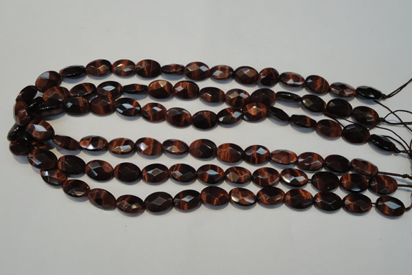 CTE872 15.5 inches 10*14mm faceted oval red tiger eye beads