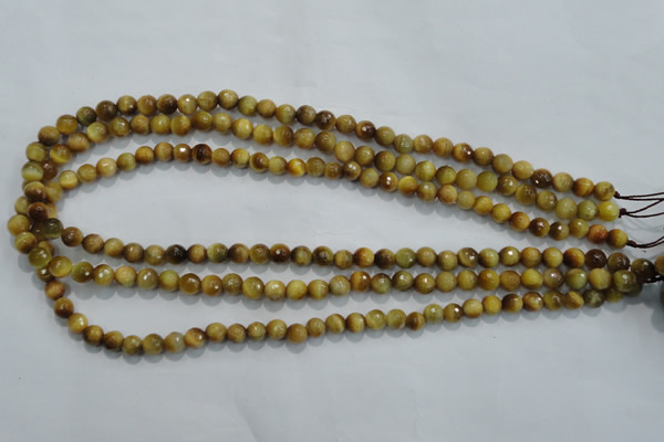 CTE901 15.5 inches 6mm faceted round golden tiger eye beads