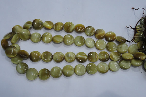 CTE915 15.5 inches 16mm flat round golden tiger eye beads wholesale